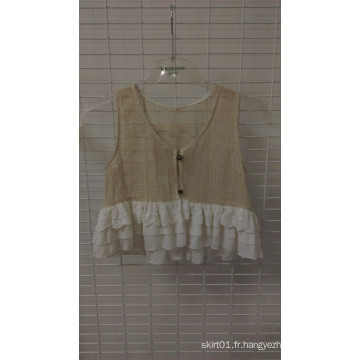 Lace Ruffle Vest Cotton Body Layer Lace and Chifon Clothing